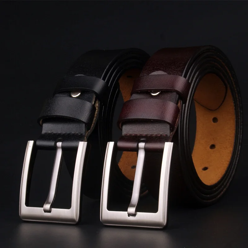 

Man's leather antique leather belt, fat punk pin buckle belt, man's extra-long casual trousers belt