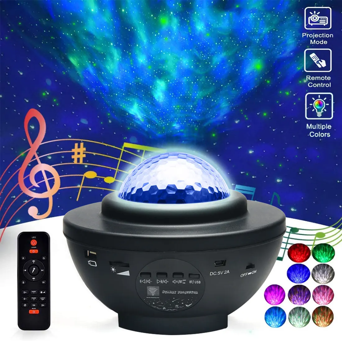 

LED Star Galaxy Projector Ocean Wave Night Light Room Decor Rotate Starry Sky Porjectors Luminaria Decoration Bedroom Lamp Gifts