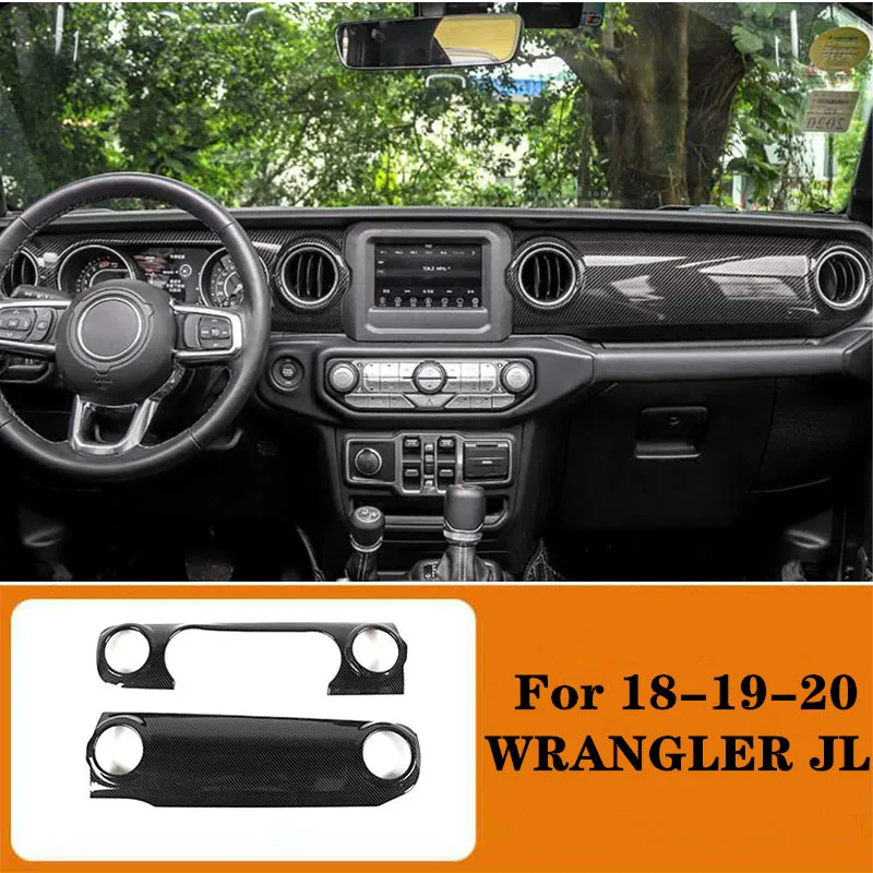 

Carbon Fiber Color Dashboard Control Panel Gear Shift Panel Cover For jeep wrangler jl 2018 2019 2020 Car Interior Mouldings