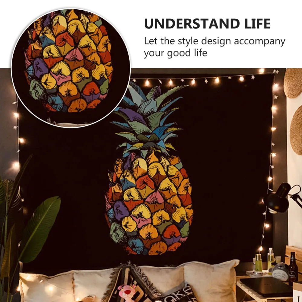 1 шт. изящный гобелен с принтом креативный рисунок ананаса настенное одеяло