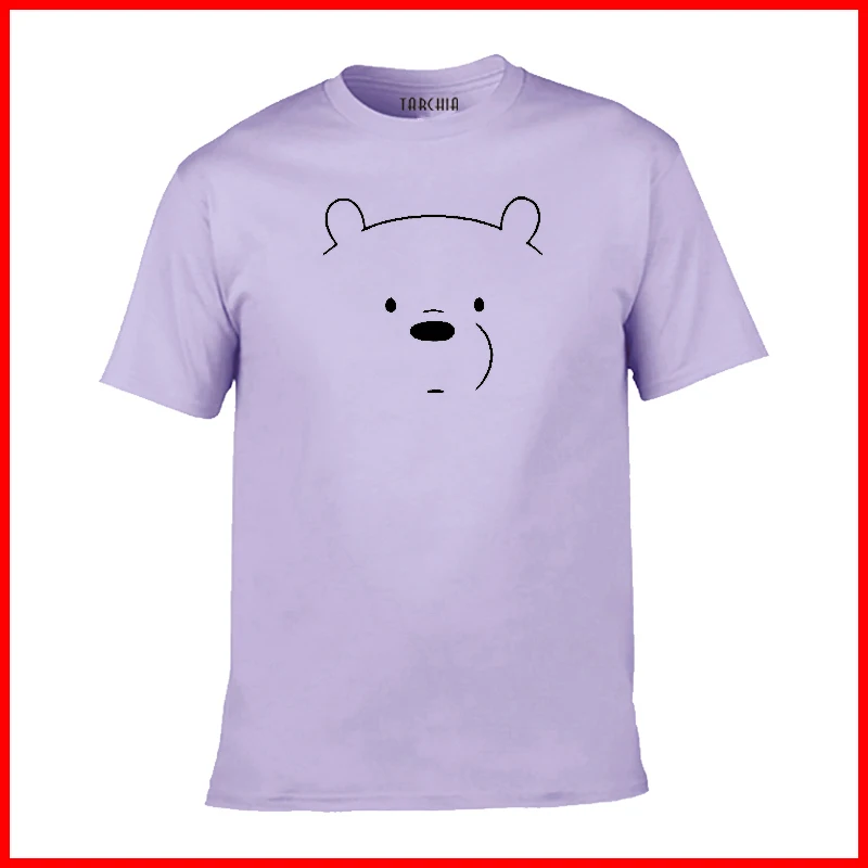 

TARCHIA 2021 New Fashion Summer Short Sleeve Men Tshirt Casual Slim Youths Men's T Shirts Male Bear Print Cotton Tees Tops Homme