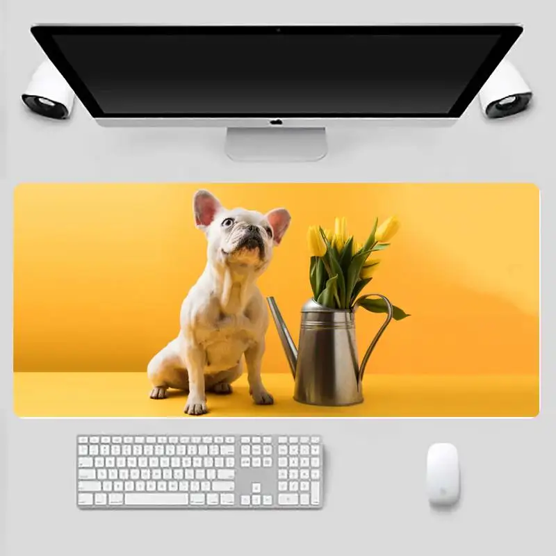 

bulldog cute Rubber Mouse Durable Desktop Desk Table Protect Game Office Work Mouse Mat pad X XL Non-slip Laptop Cushion