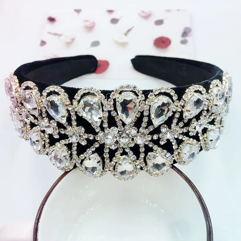 

New Gem Baroque Headbands For Women Rhinestone Jeweled Diamond Headband Sparkly Hair Accessories Geometric Hairbands Wholesale