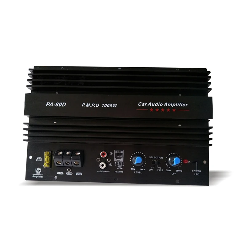 

PA-80D 12V 1000W Speaker Subwoofer Bass Module High Power Car Audio Accessories Mono Channel Durable Lossless Amplifier Board