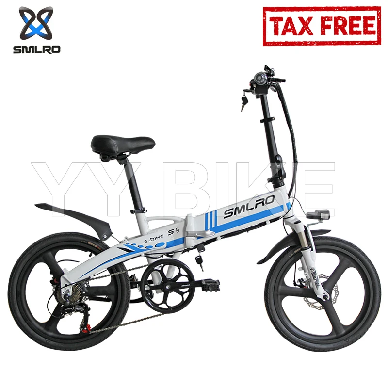 

SMLRO S9 Adult Folding Electric Bike 20 Inch Wheel 1000W 48V 15AH 35KM/H E-Bike Mobility Mountain Bicycle Road Electromobile