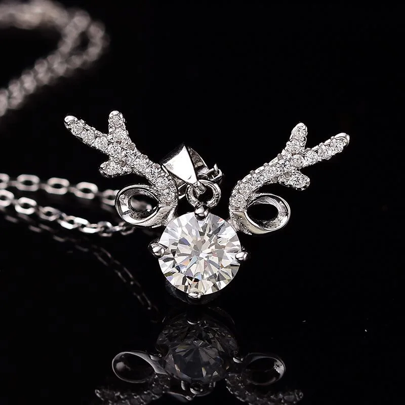 Moissaniteround S925 Серебряное ожерелье 2.00ct D VVS классическое отправка его подруге