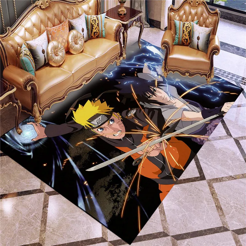 

Naruto Anime Rugs 3D HD Print Big Floor Rug Room Doormat Living Room Non-slip Mat Polyester Material Is Easy To Clean
