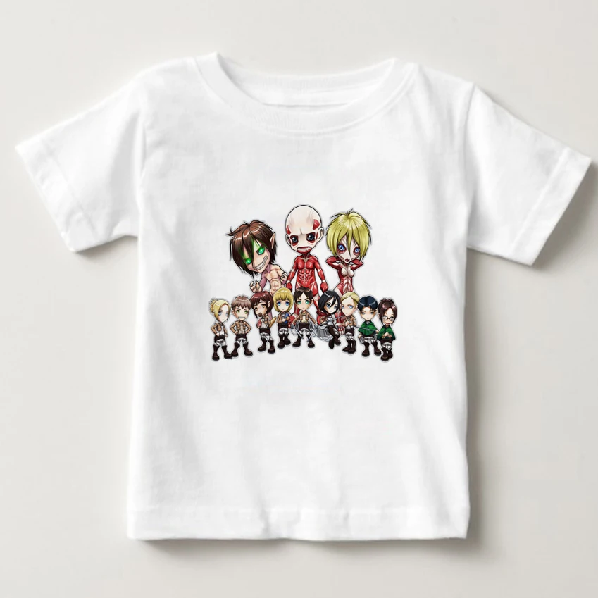 

T-shirts Children 3T-8T Summer T Shirts Baby Cotton O-neck Short Sleeve T Shirt Anime Attack On Titan Print Tees For Boy/girl N