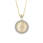 Ожерелье женское из серебра 925 пробы с круглым фианитом