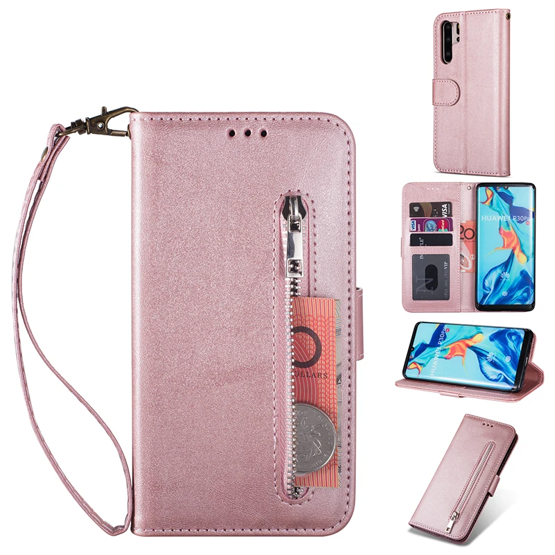 Для huawei P20 Lite P30 Pro Mate10 20 Lite P Smart Y6 Y7 кожаный чехол-кошелек на молнии с откидной крышкой и подставкой для карт чехол для телефона