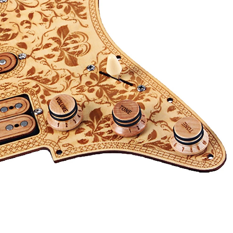 Предварительно заряженный SSH для гитары Деревянный из клена Pickguard Alnico V пикапы ST |