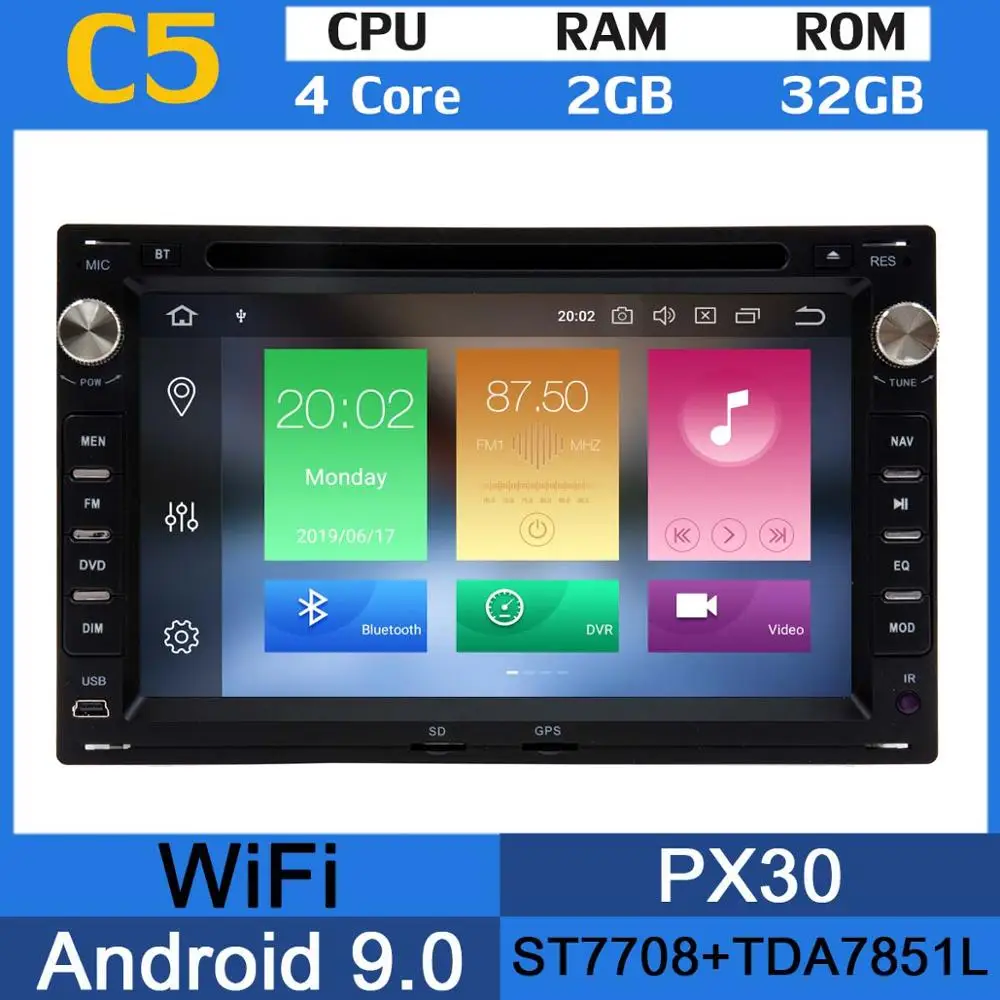 4Core 2G RAM 32G GB " Android 9,0 PX6 4G+ 64G Автомобильный DVD для шкода Octavia VW Volkswagen для Golf, jetta, POLO SHARAN Passat b5 Golf T4 T5 Seat Ibiza Radio gps - Цвет: 4Core 2G RAM 32G GB
