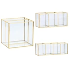 Скандинавский Золотой сетчатый стеклянный откидной бак для хранения роскошный современный контейнер для хранения косметики микро-ландшафт Цветочная комната