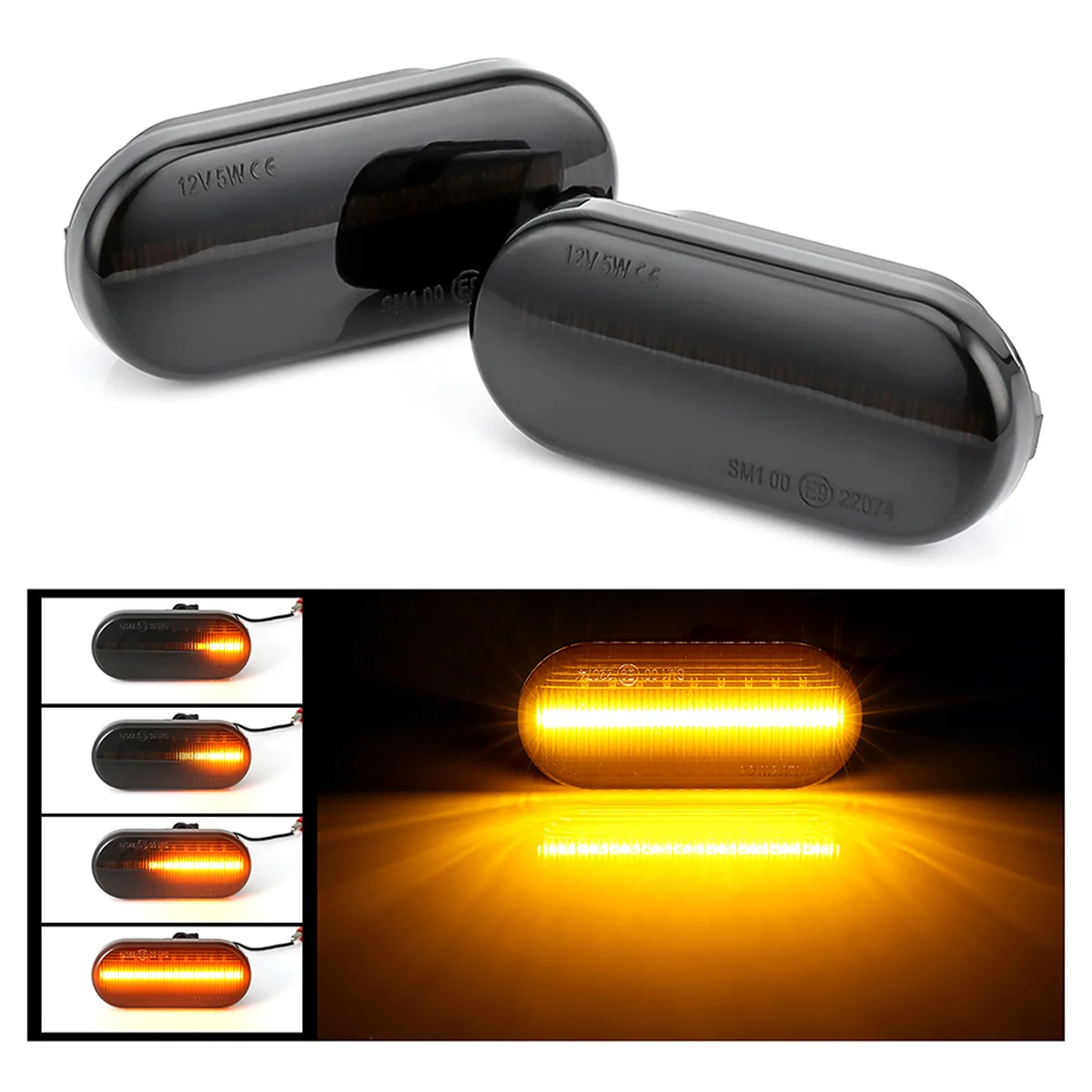 

2PCS LED Turn Signal Light Sequential Blinker Light Dynamic Side Marker For Volkswagen VW Golf 3 4 Bora Passat Polo
