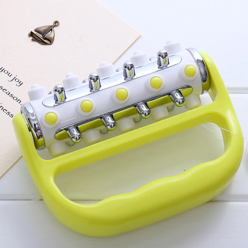 

Manual Body Massager Yellow Roller Massager Leg Abdomen Neck Buttocks Foot Care Handheld Pain Relief Cellulite Massage Tool
