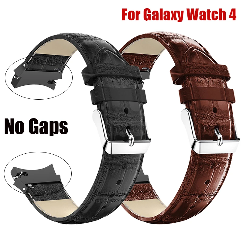 

Ремешок из натуральной кожи для Samsung Galaxy Watch 4 44/40 мм, умные часы для Galaxy Watch 4 Classic 42/46 мм, адаптер с изогнутым концом
