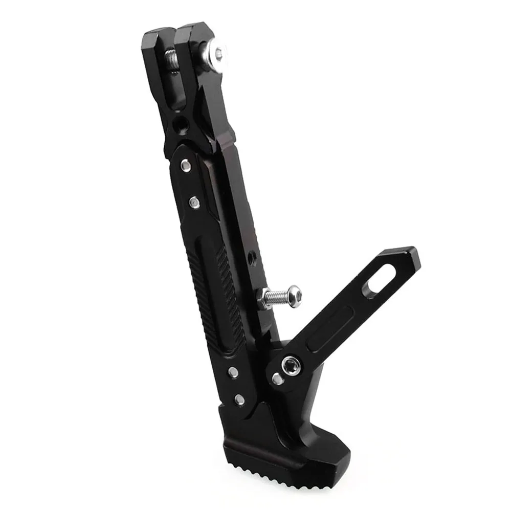 Черный Мотоцикл Kickstand Регулируемая ножная Боковая поддержка стояночный столик для зарядное устройство для электрического мотоцикла универсальный - Цвет: Черный