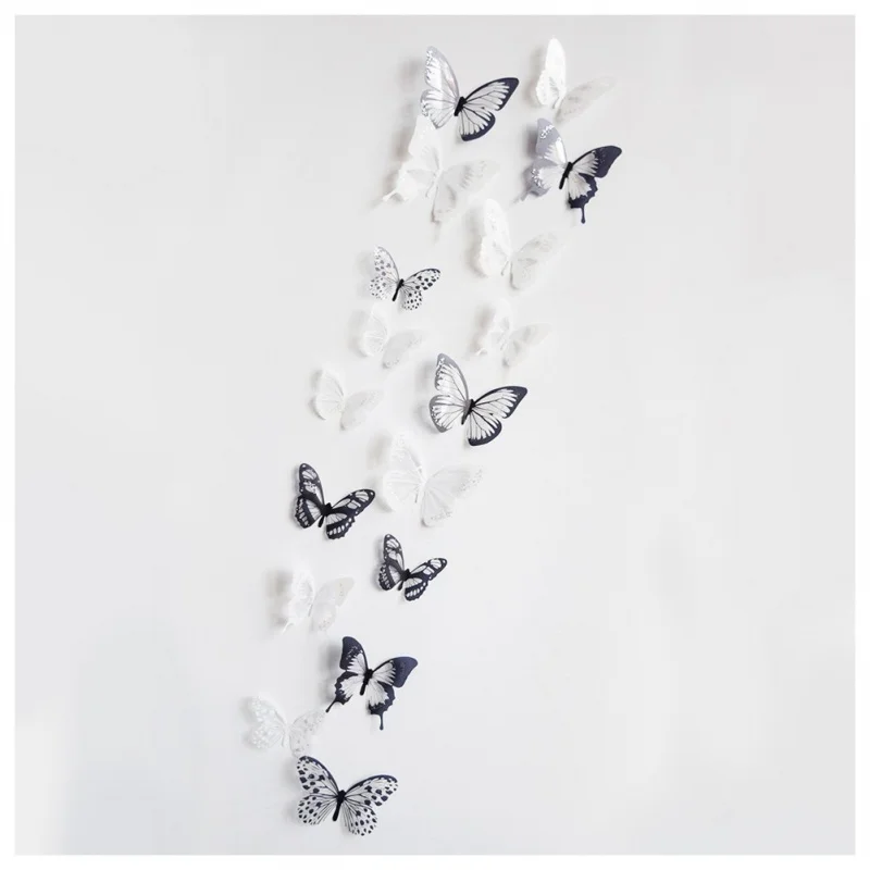 18 шт. прозрачный 3D стикер на стену бабочки/наклейка съемный украшение дома