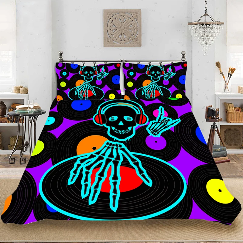 Комплект постельного белья включая пуховое одеяло наволочка с принтом домашний