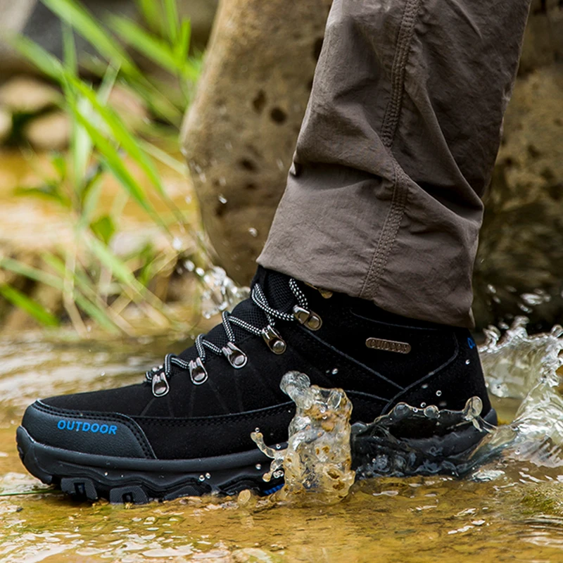 

Мужские походные ботинки, водонепроницаемые Нескользящие ботинки для активного отдыха, рабочая обувь, размеры 39-46, для зимы, 2021