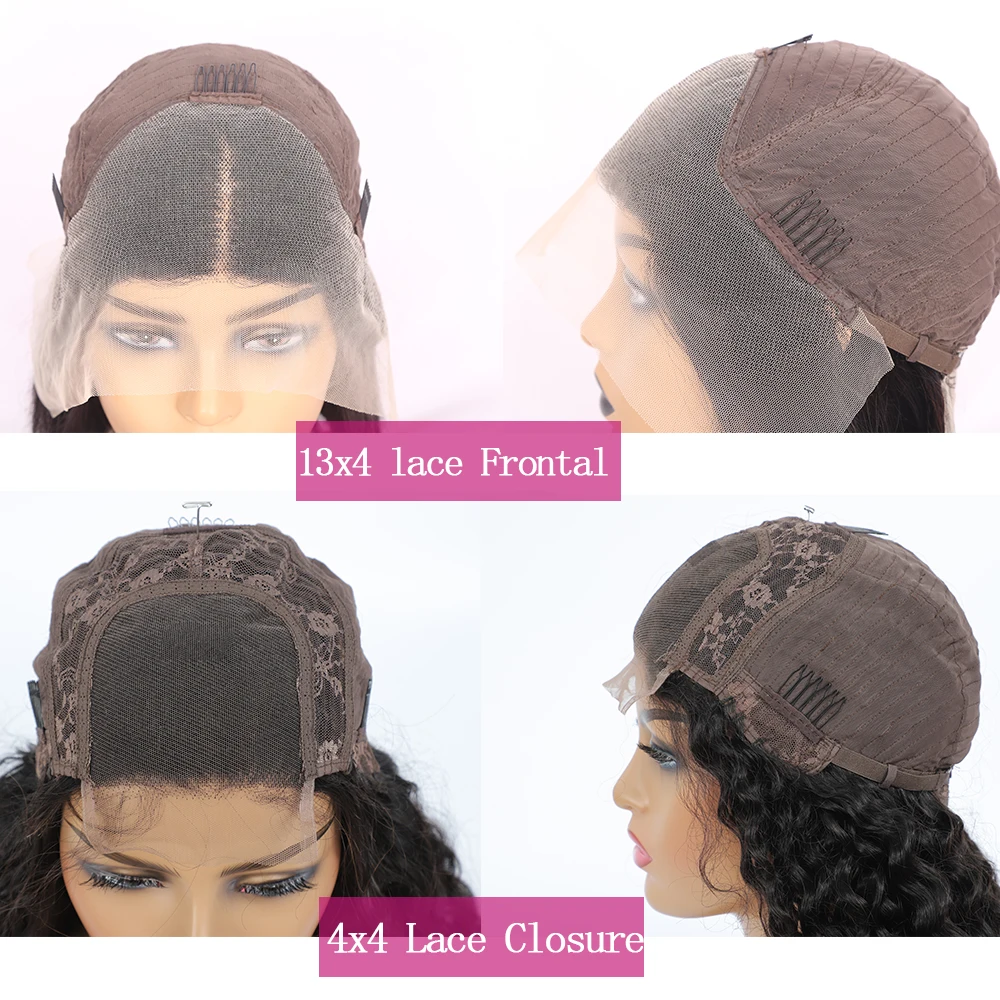 Bob Bone Straight Lace Frontal Human Hair Wigs 13x4 10-16 inches Pre-Plucked Natural Hairline 4x4 Short Bob Lace Closure Wig