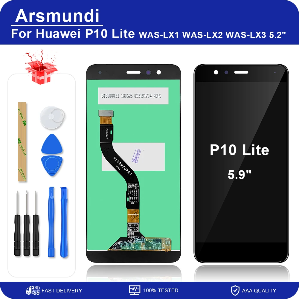 Для Huawei P10 Lite WAS-LX1 WAS-LX2 WAS-LX3 5 2 "ЖК-дисплей с сенсорным экраном и дигитайзером в