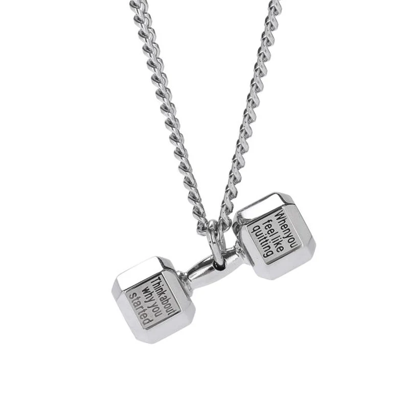 big silver Серебряные ожерелья мужские из нержавеющей стали подвеска для фитнеса пара черное ожерелье-цепь мужские аксессуары для фитнеса ювелирные изделия на шею - Окраска металла: big silver