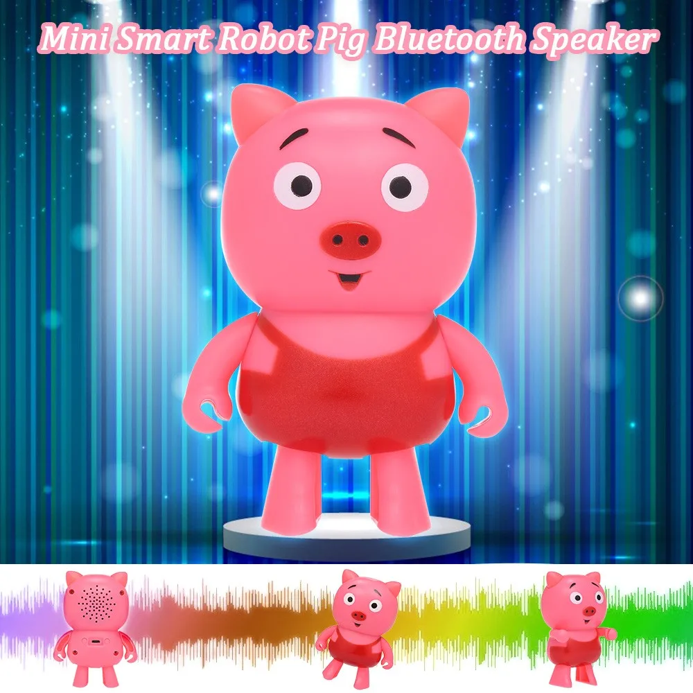 Мини Смарт робот свинья Беспроводные Bluetooth колонки стерео звуковая коробка Hands free