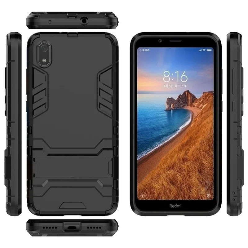 Armor Cover Case for Xiaomi Redmi 6 pro Hard TPU Silicone Shockproof Phone car holder with Kickstand |