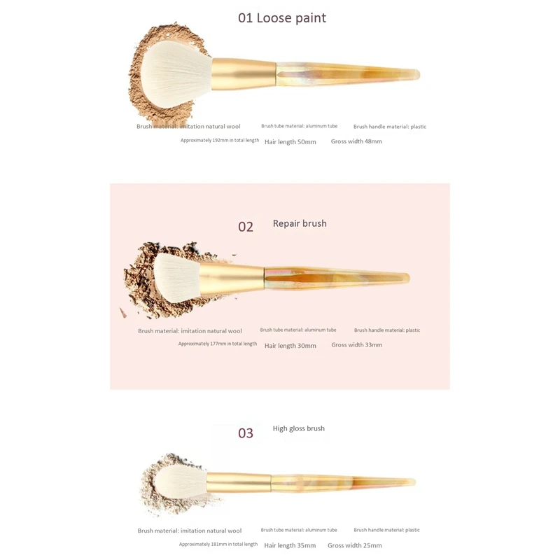 

10PCS Super Beautiful Sunset Protein Marble Makeup Brush Set with Plastic Handle Imitation Wool Brush Set