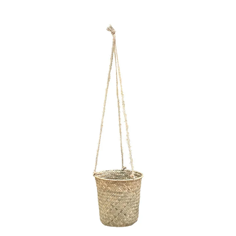 

Garden Plant Storage Basket Jute Rope Hanging Planter Woven Indoor Outdoor Flower Pot Holder Macrame Plant Hangers Home Decor