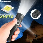 Фонафонарь XHP50 светодиодный Аккумуляторный с зарядкой от USB, 8000 лм