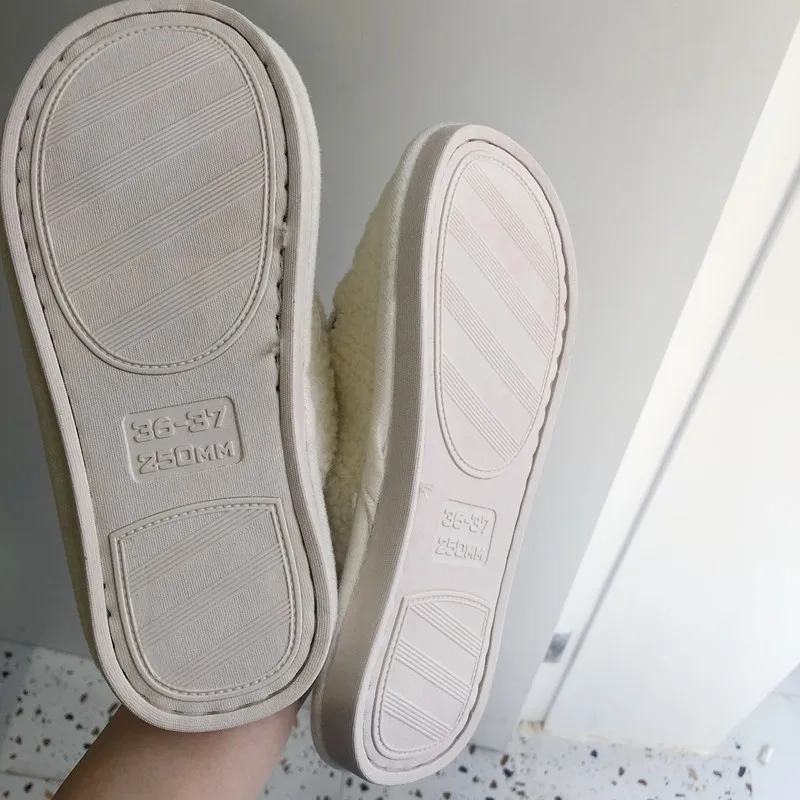 35-39 yards Cartoon net red cute little white face dog slippers soft home slippers in autumn and winter