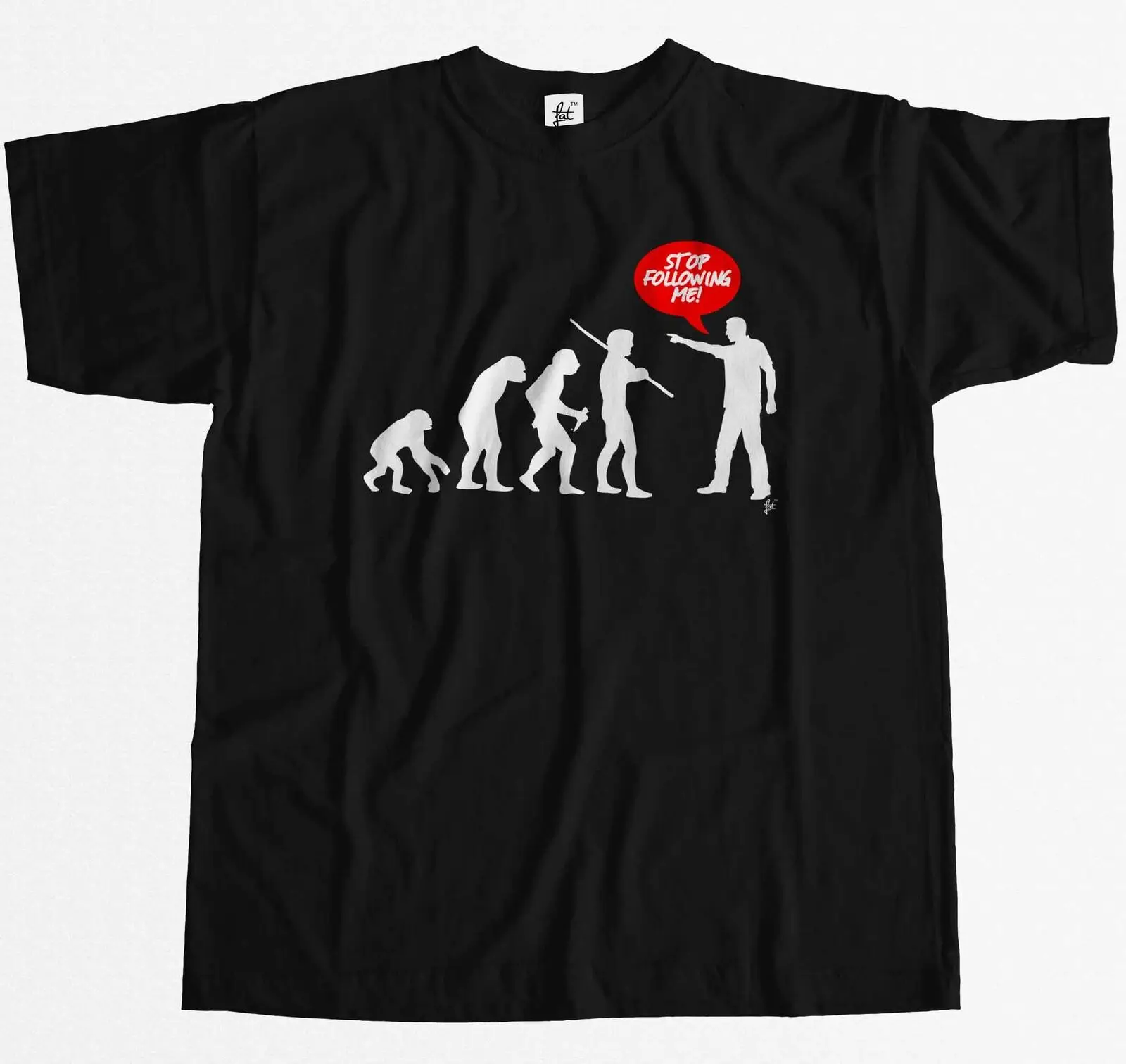 Evolution Stop After Me забавная шутка подарок Мужская футболка|Мужские футболки| |