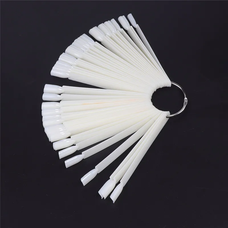 Хит продаж 50x веерообразные натуральные накладные ногти для дизайна ногтей