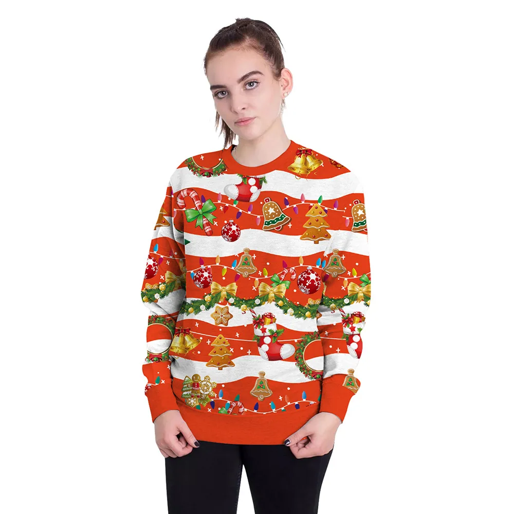 

Christmas Sweatshirt Women Men O-Neck Xmas Gift 3D Printed Pullovers Navidad Couple Clothing Sudaderas Streetwear Women Winter