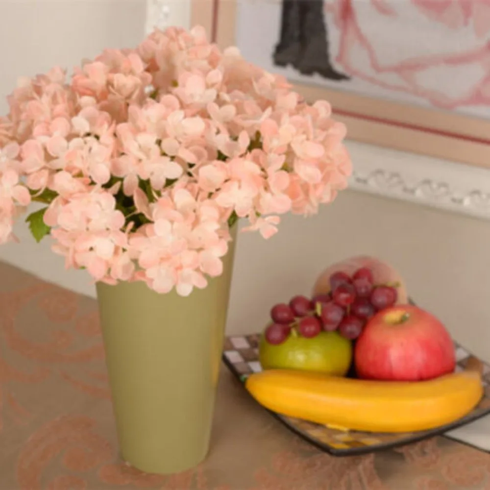 1 pcs Artificial Hydrangea Bouquet Silk Flowers Leaf Wedding Bridal Party Home Decor Top Figurines | Дом и сад