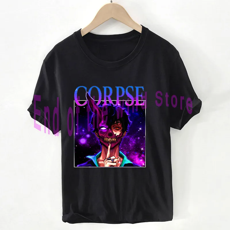 

Corpse Husband Crown t shirt Unisex Halloween Horror Face Collage Tops 100% Cotton graphics Black T-shirt Pluse Size Female/Man