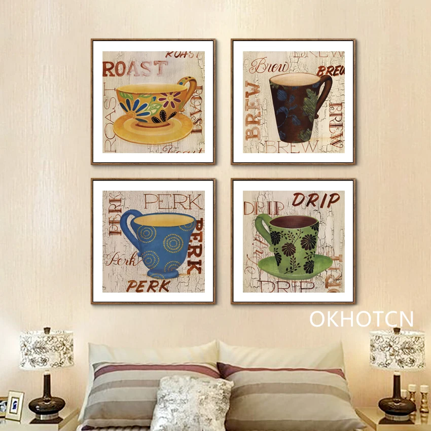 Классические принты кофейной чашки домашний декор абстрактная фотография стен