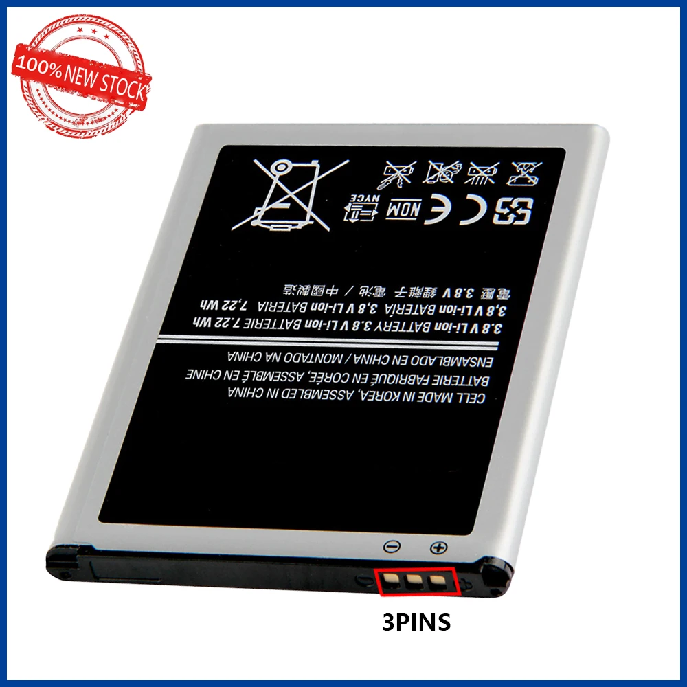 100% Оригинальный аккумулятор 1900 мАч B500BE для Samsung GALAXY S4 Mini I9190 I9192 I9195 I9198 S4Mini 3pins