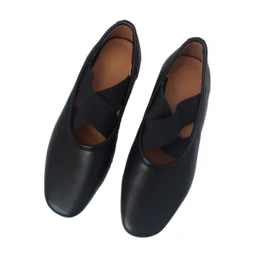 

Round Toe Shallow Mouth Retro Woman Shoes Modis Female Footwear Soft Casual Sneaker 2021 Cross Summer Dress Rome Lace-Up Rubber