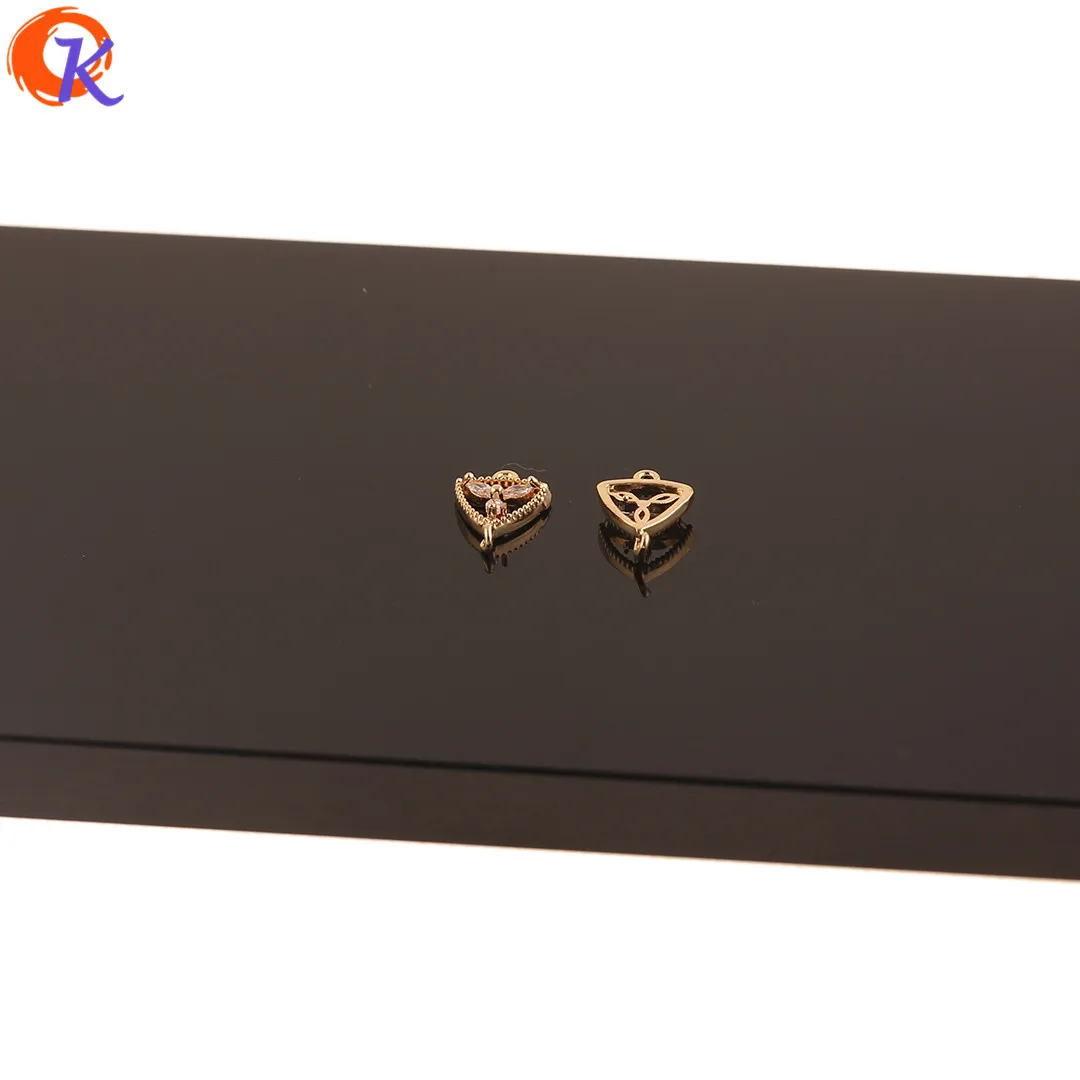 

Cordial Design 30Pcs 8*12MM Jewelry Accessories/DIY Making/CZ Earring Connectors/Genuine Gold Plating/Hand Made/Earring Findings