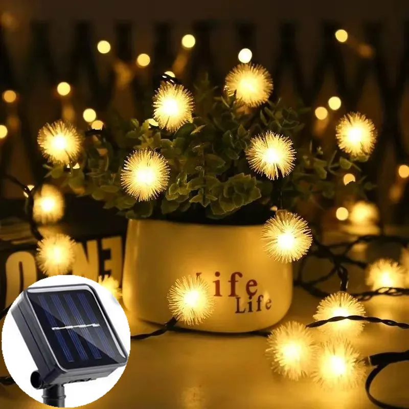 

5/7/12M Dandelion Festoon Garland Led String Lights Solar Led Light Outdoor Christmas Decoration Fairy Lights Holiday Lighting