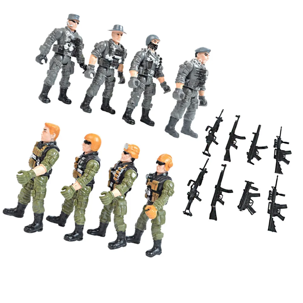 

8PCS Movable Soldier Models Static Model Plaything Special Force Model Decor