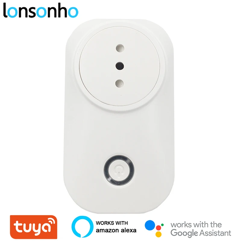 Lonsonho умная розетка Wifi умная розетка Италия Чили розетка монитор питания 16А туя Смарт жизнь приложение Alexa Google Home