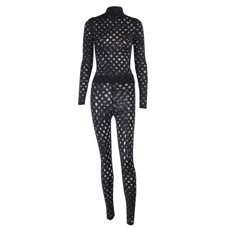

Ucuhulnl Hollow Out Y2K Fashion 2 Two Piece Set Women 2020 Long Sleeve Crop Bodysuit Pants Sexy Club Outfits Birthday Clothes