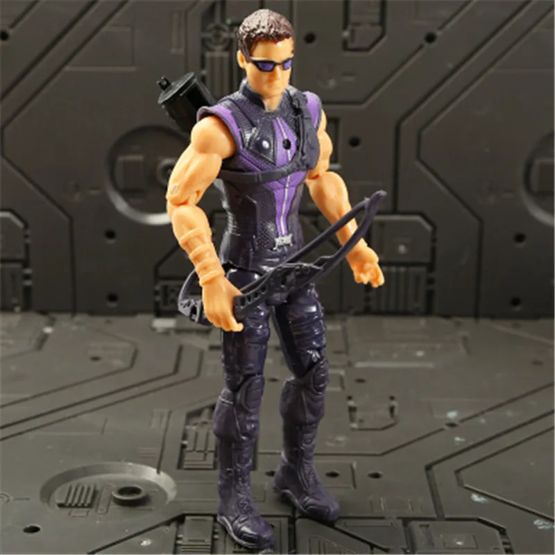 hawkeye 16cm Hasbro Marvel Мстители Q версия Железный Человек Робот Тор Капитан Америка модель человека-паука кукла игрушка для детей подарок - Цвет: hawkeye 16cm