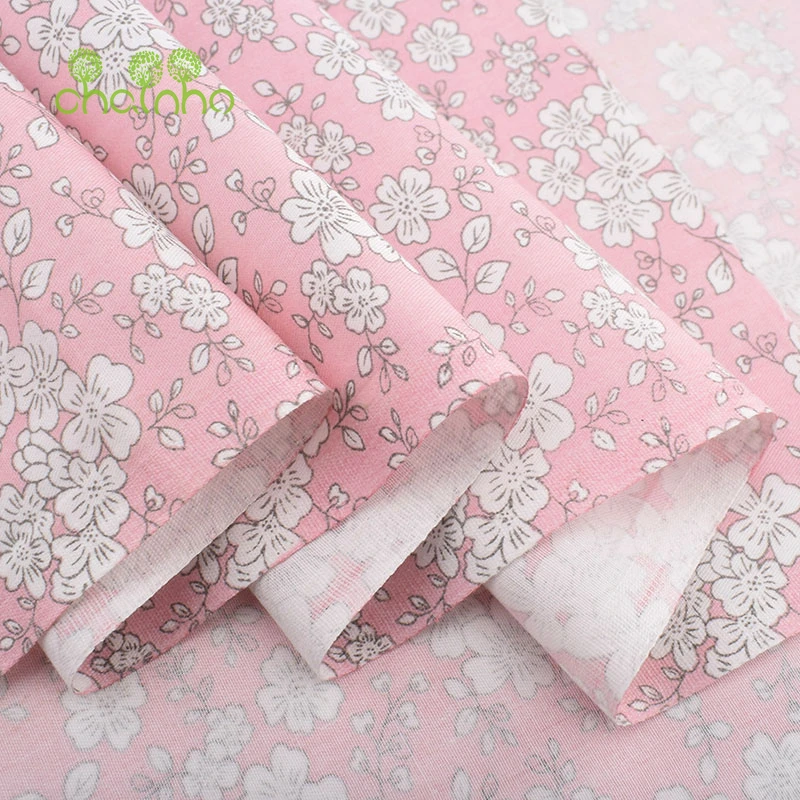 Chainho 8 шт./лот серая Цветочная серия набивная саржевая хлопковая ткань Лоскутная