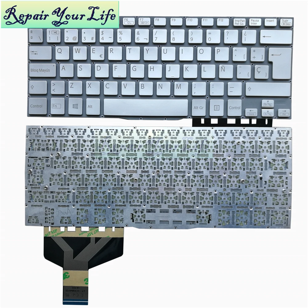 Клавиатура для ноутбука Sony VAIO Fit 13 13A 13N SVF13 SVF13A SVF13N silver span SP layout 149267241ES