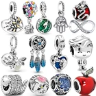 Шарм-подвеска женский из серебра 100% пробы, для браслета Пандоры